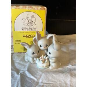 Vintage 1994 Precious Moments Another Year and More Grey Hares Figurine 128686